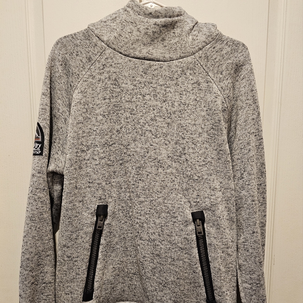 Superdry Mens Knit Heathered Hoodie M20090PP Grey XL